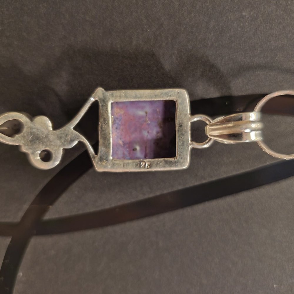 RUBI  ZOISITE  &  AMETHYST  STERLING  SILVER  PENDANT - Picture 5 of 7